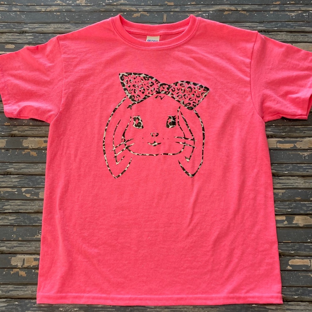 Hot Pink / Silver Leopard Print Bunny Shirt
